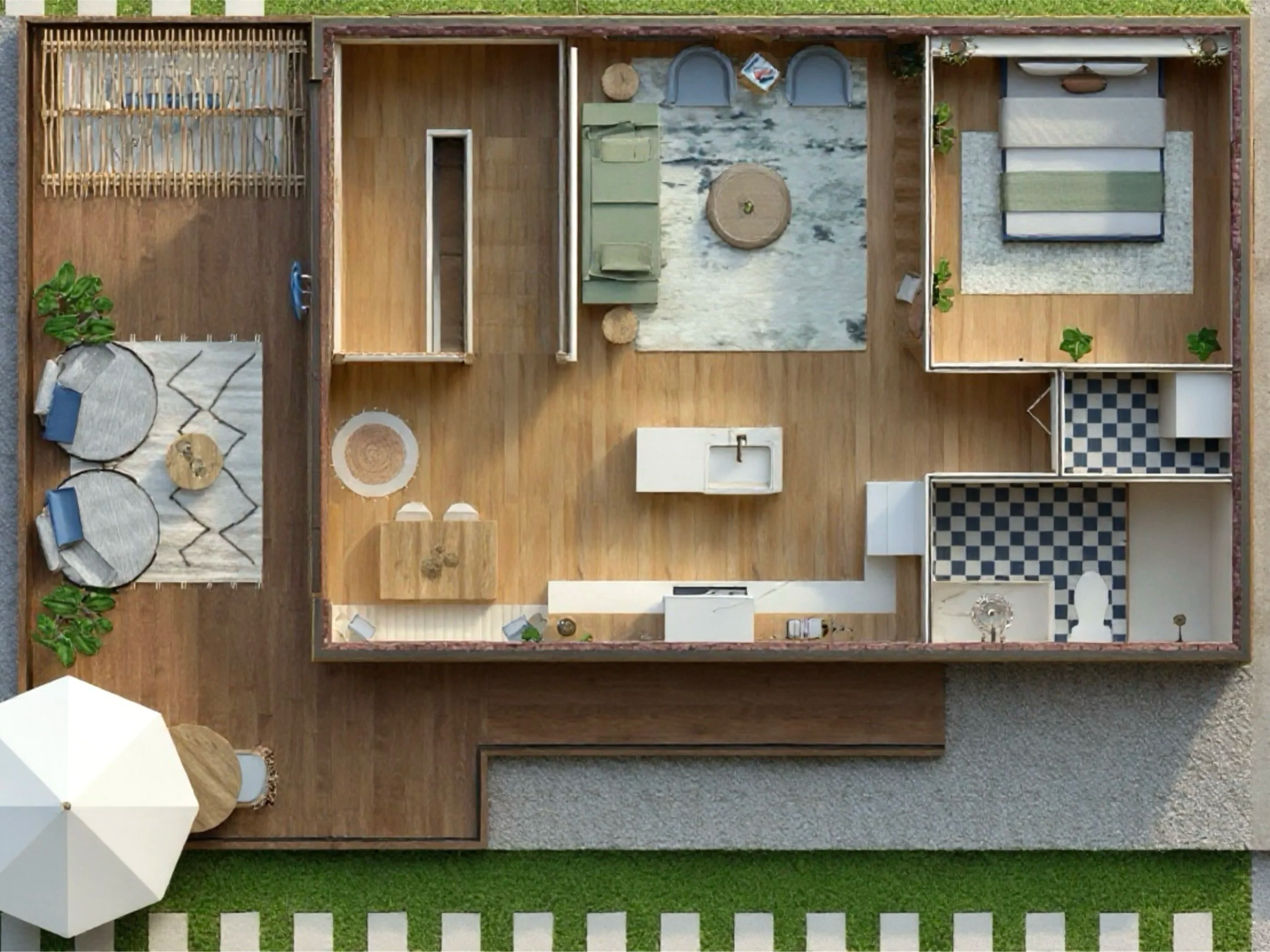 Rendered floor plan