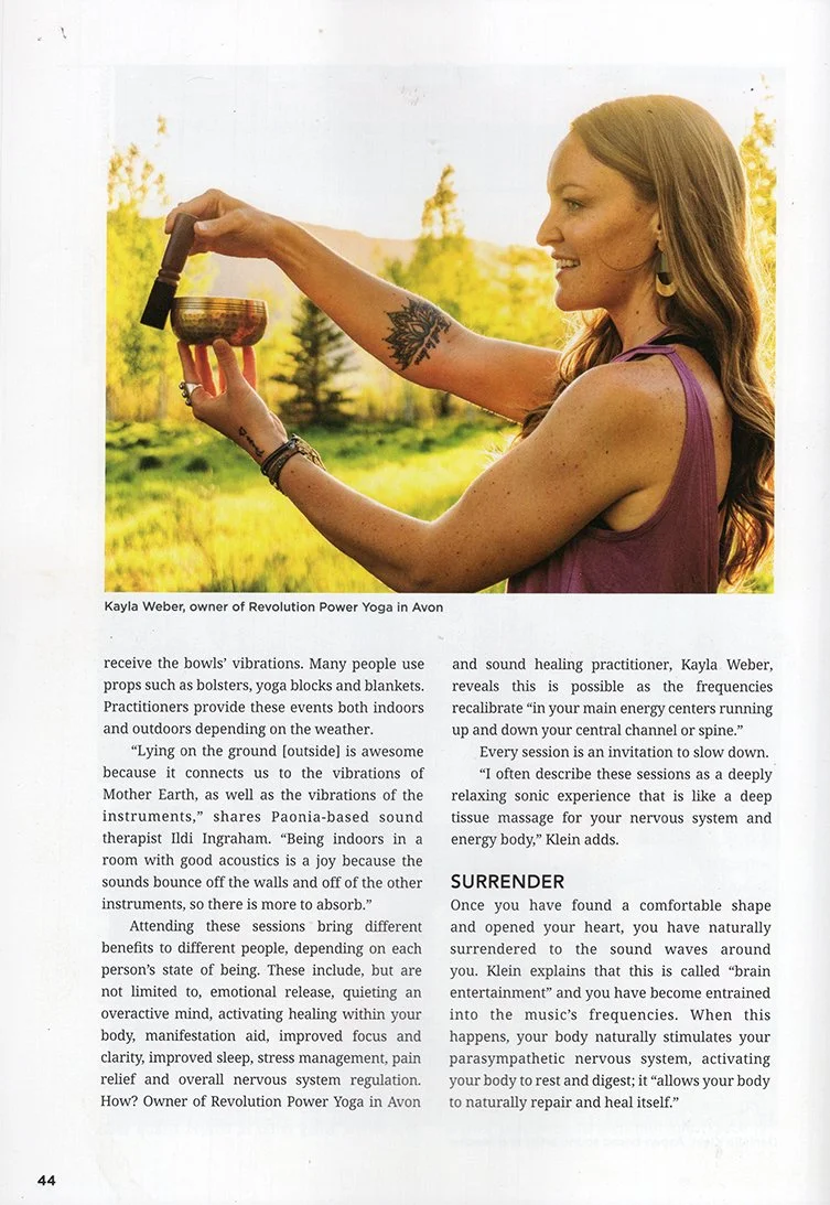 Kayla Weber, Sound Healer, owner of Revolution Power Yoga in Avon, Colorado.