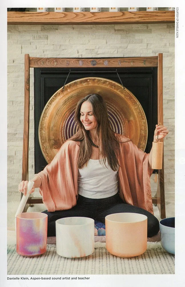 Spoke + Blossom Magazine - Fall 2024 article - Danielle Klein, Aspen, Colorado based Sound Artist and teacher.