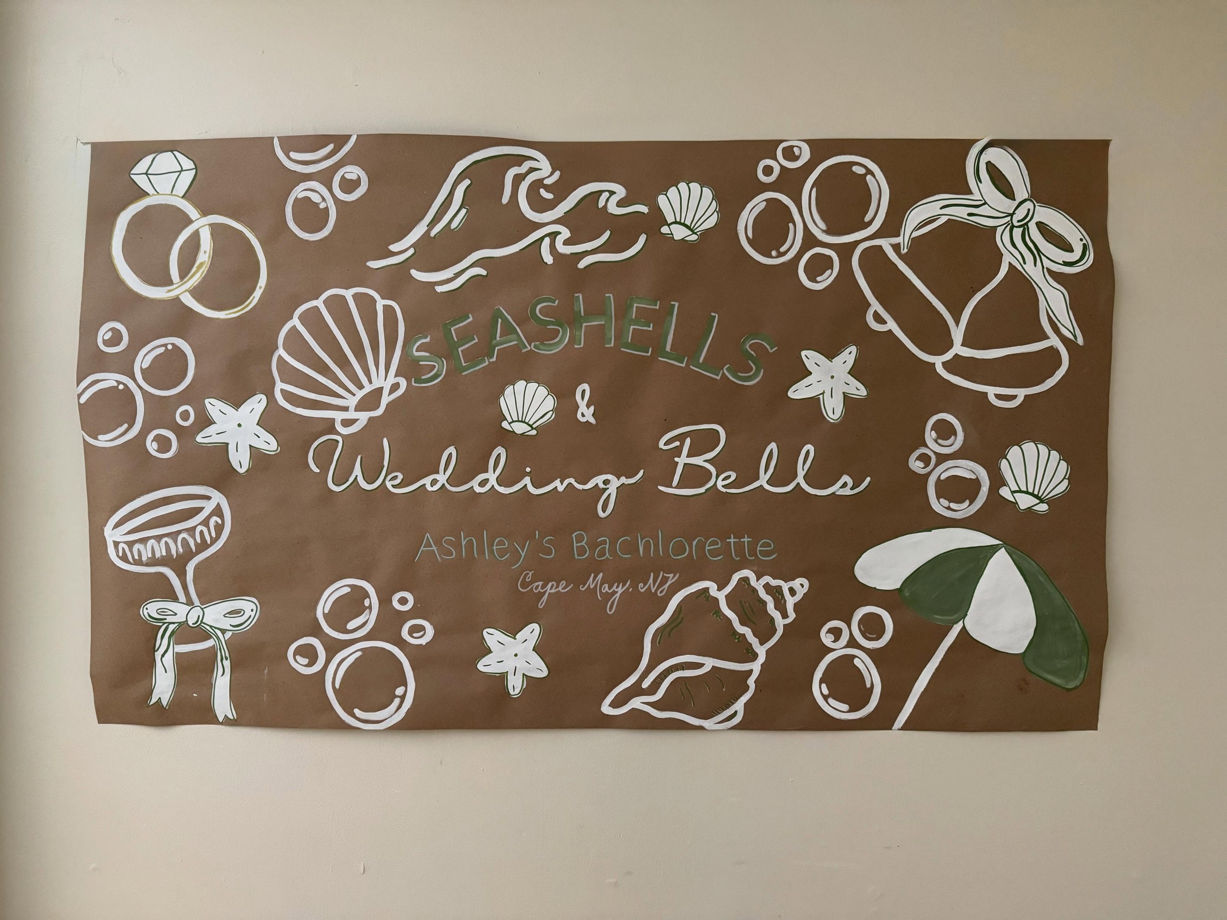 🐚 Seashells &amp; Wedding Bells 🐚
Nothing says &ldquo;Bride&rsquo;s Weekend&rdquo; like a custom hand-painted banner! Personalized for your celebration and designed to be the perfect backdrop for memories you&rsquo;ll cherish forever. ✨

💍 Bachelo