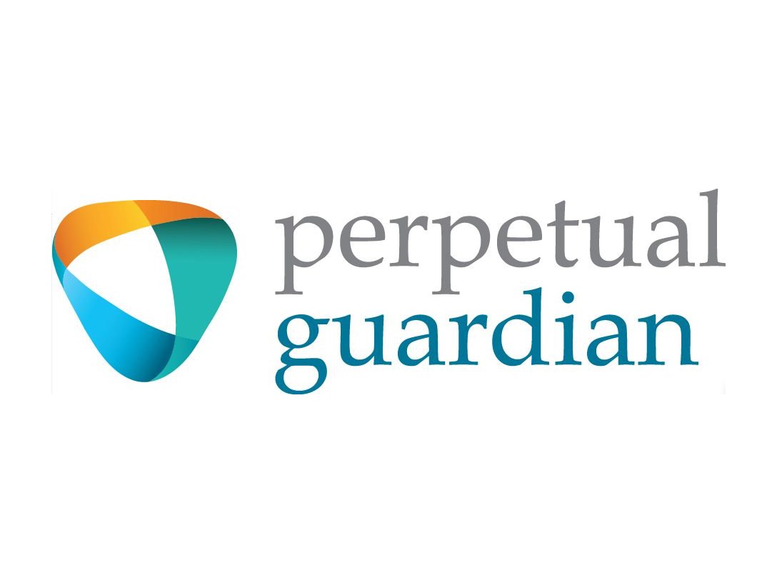Perpetual Guardian logo with multicolored triangular emblem next to the company name in gray and blue text.
