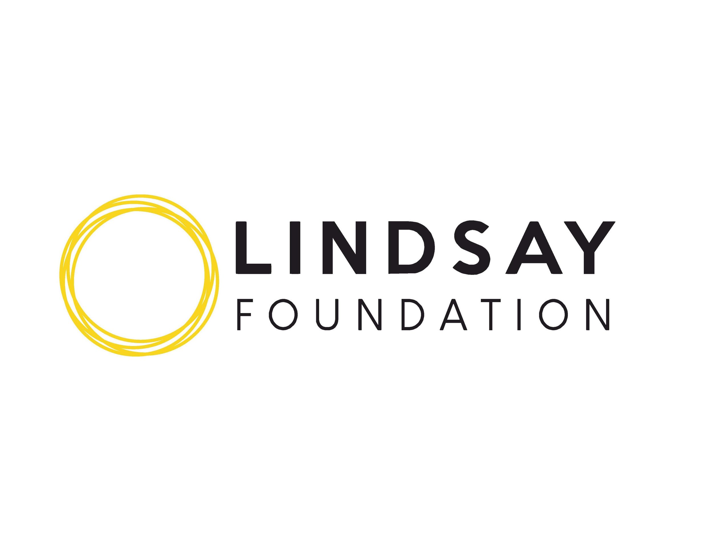 Lindsay Foundation logo with a yellow circular design and black text.