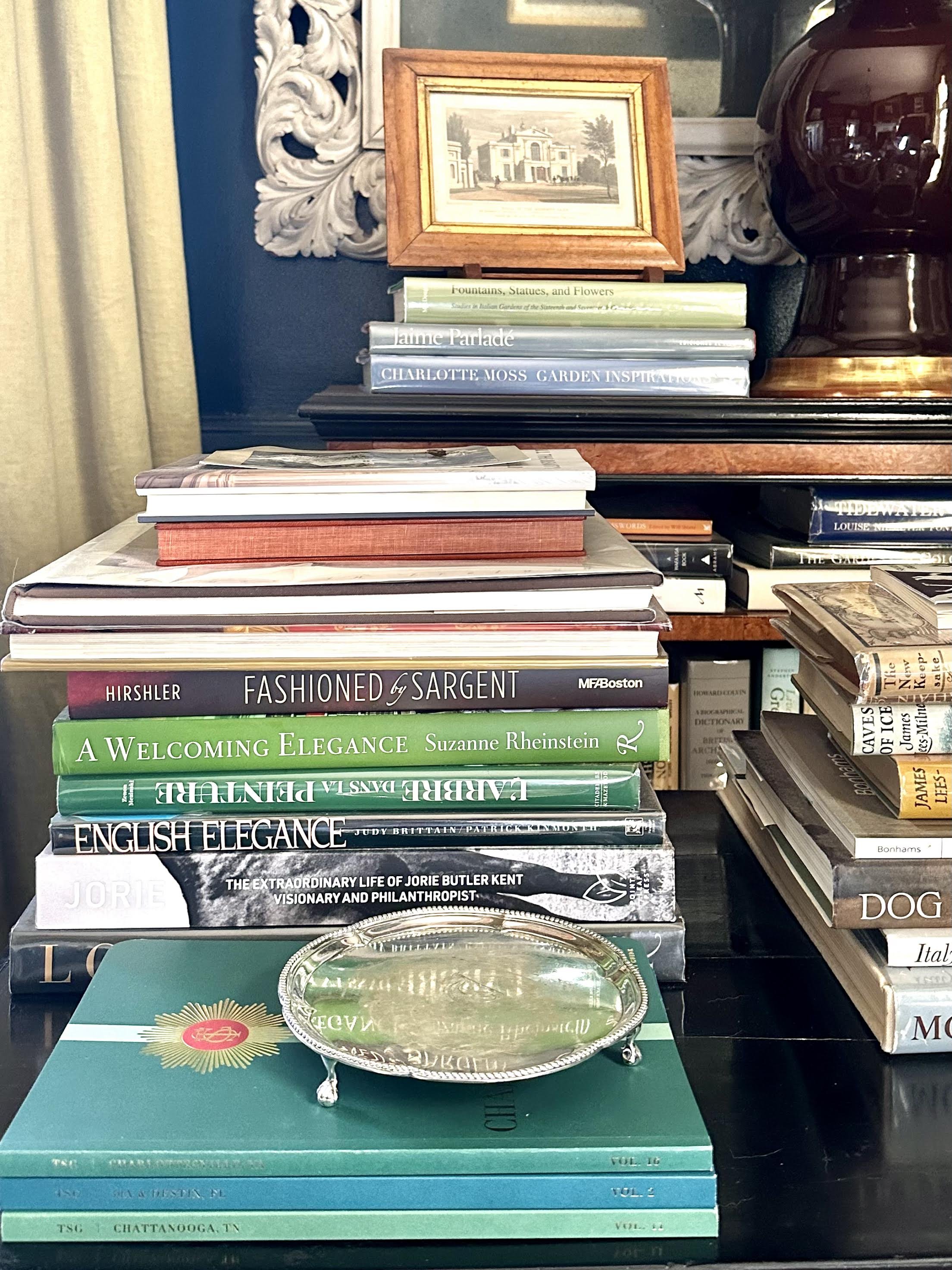 Stack of books and The Scout Guide