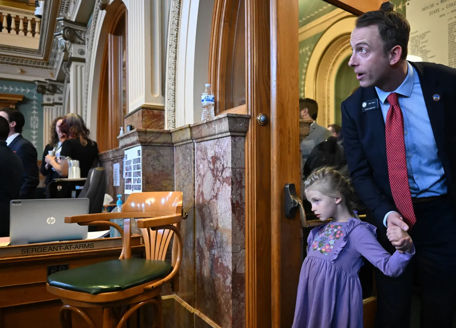 Sen. Matt Ball and his daughter
