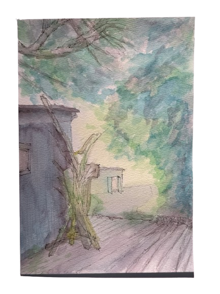 Restabilising and Recovering 2, 30/8/2026, Water colour on Paper, 15.8 x 22.7cm