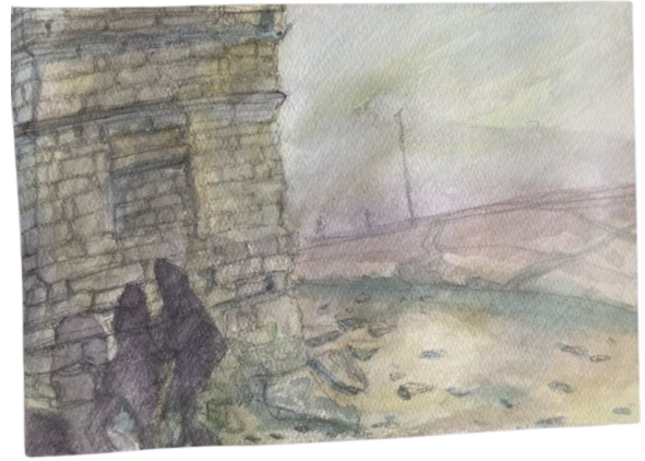 Rich walk, 9/3/2025, Water colour on Paper, 18.2 x 25.7 cm