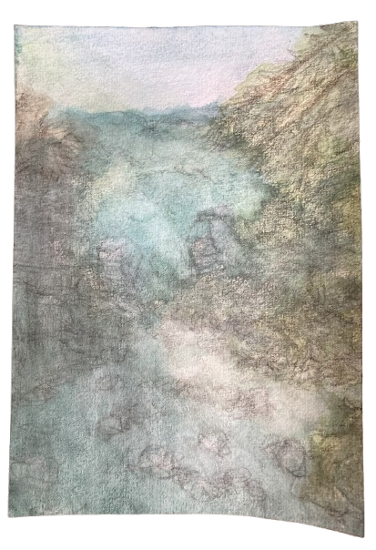 Morning Sunshine, 14/6/2025, Water colour on Paper, 14.8 x 21.0cm