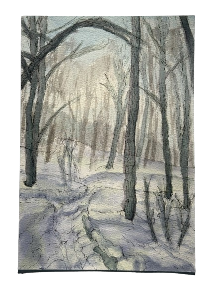 Winter in a North Island 19, 28/6/2026, Water colour on Paper, 15.8 x 22.7cm