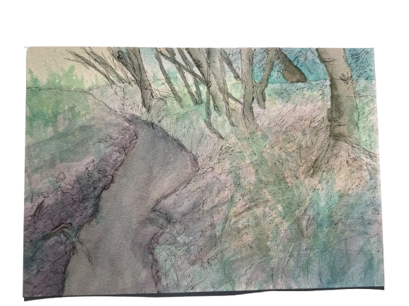 Revisit My First Nature  Park in Early Spring 5, 2/8/2026, Water colour on Paper, 15.8 x 22.7cm
