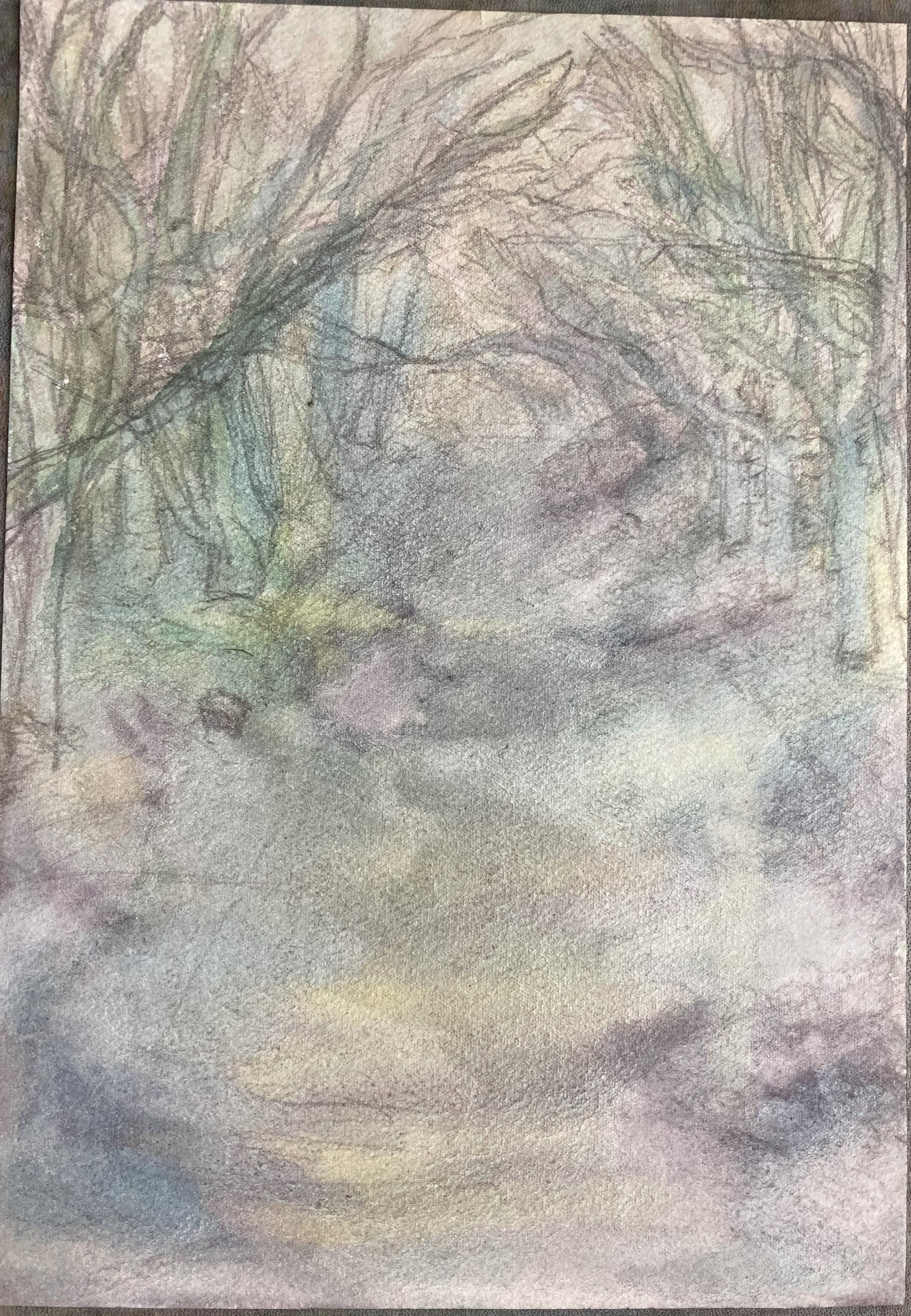 Towards the end of Winter, 25/2/2025, Water colour on Paper, 18.2 x 25.7 cm