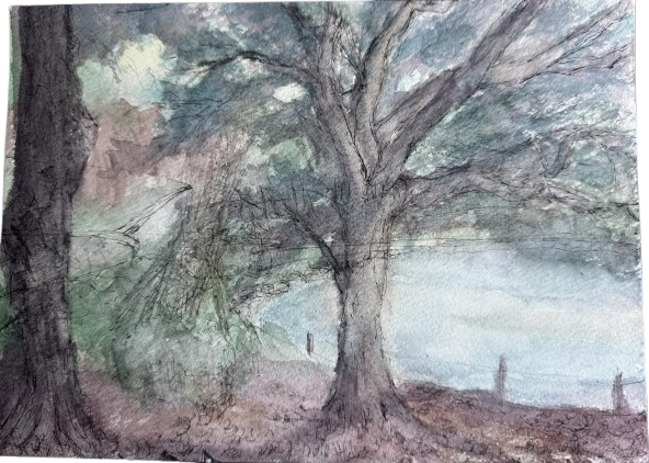 Warm Light 12, 27/2/2026, Water colour on Paper, 14.8 x 21.0cm