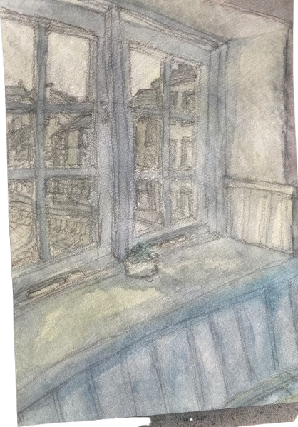 After rain, 23/3/2025, Water colour on Paper, 18.2 x 25.7 cm