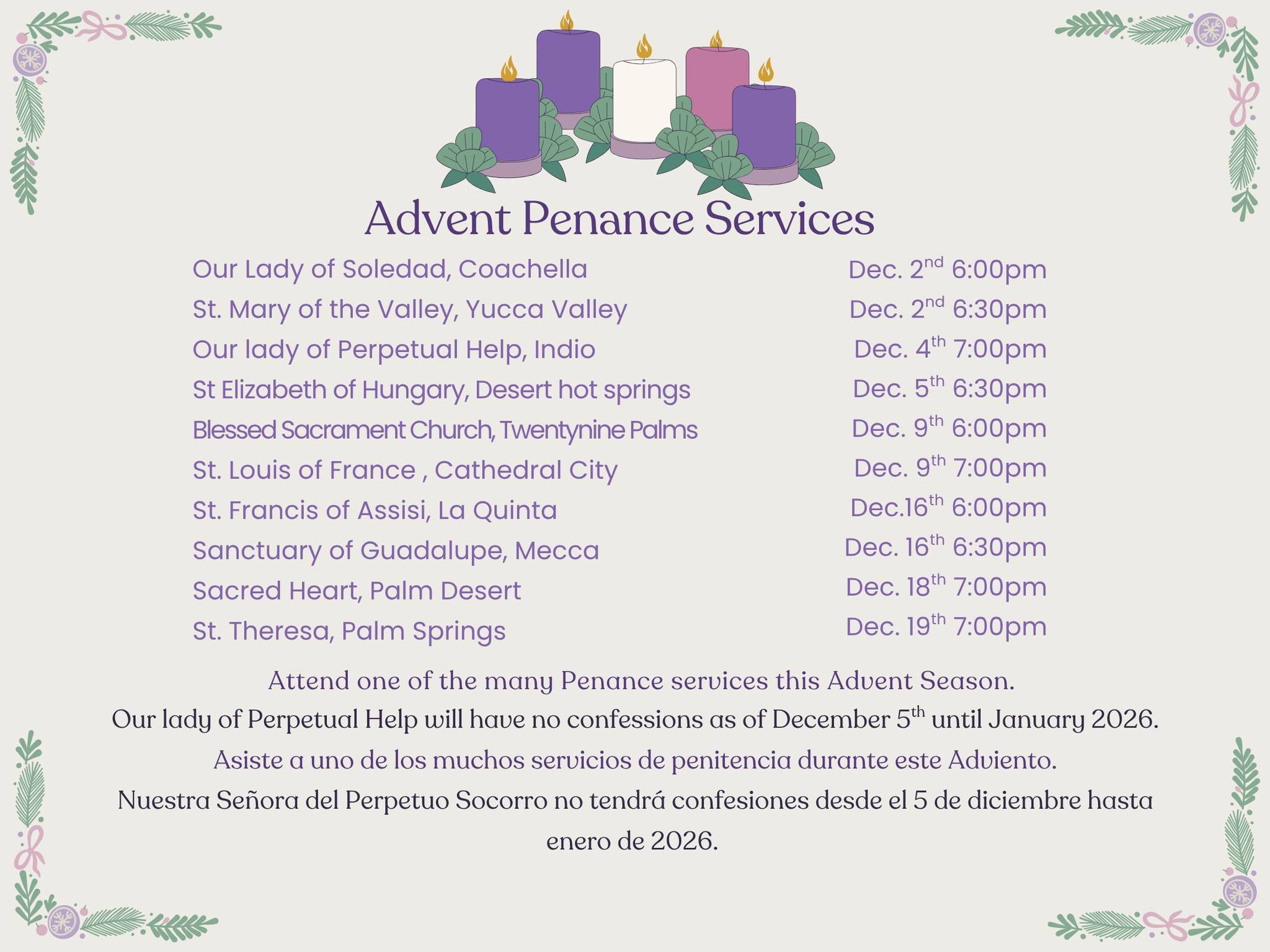 Penance Service St. Elizabeth of Hungary