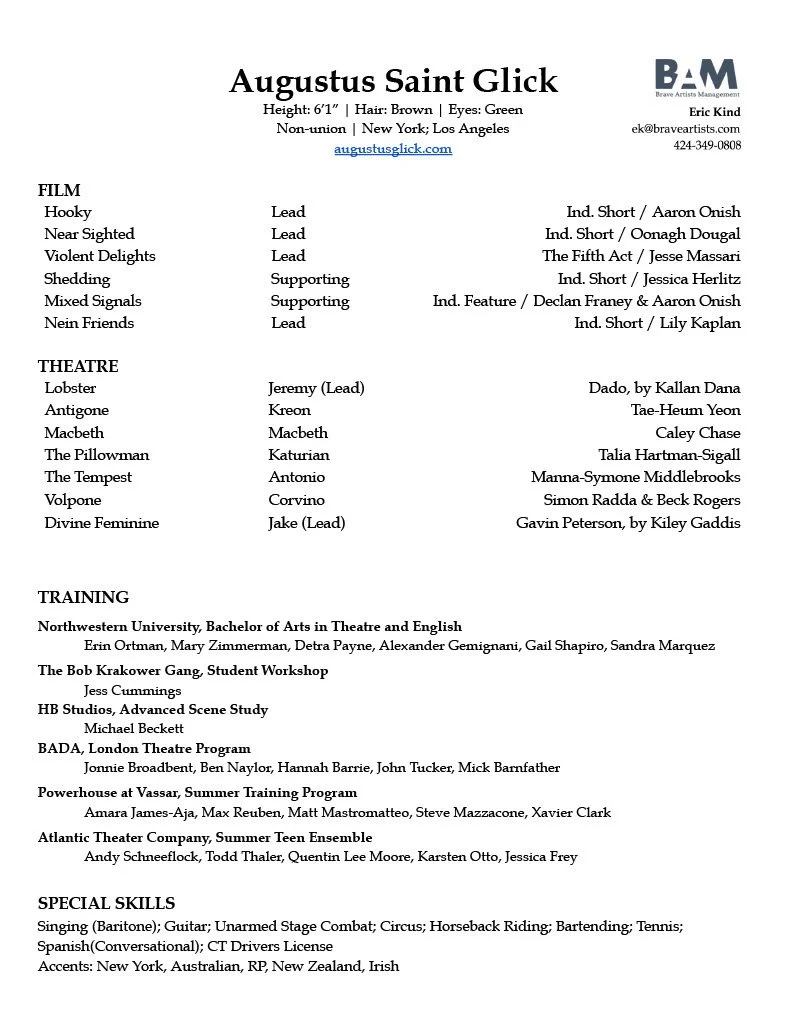 Acting Resume