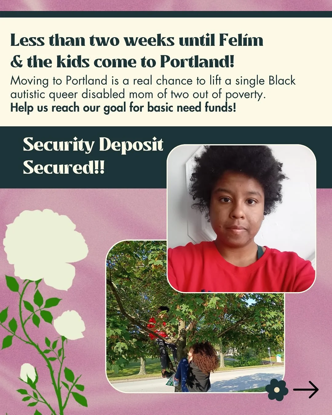 Update 10/20! $1,517.50 raised!! We met the security deposit goal ❤️
A message from Fel&iacute;m: 
&ldquo;Hi, &ldquo;Hi, Fel&iacute;m here. I just want to say that I&rsquo;m really grateful for the effort and selfless gesture by Chelsea to help us ba