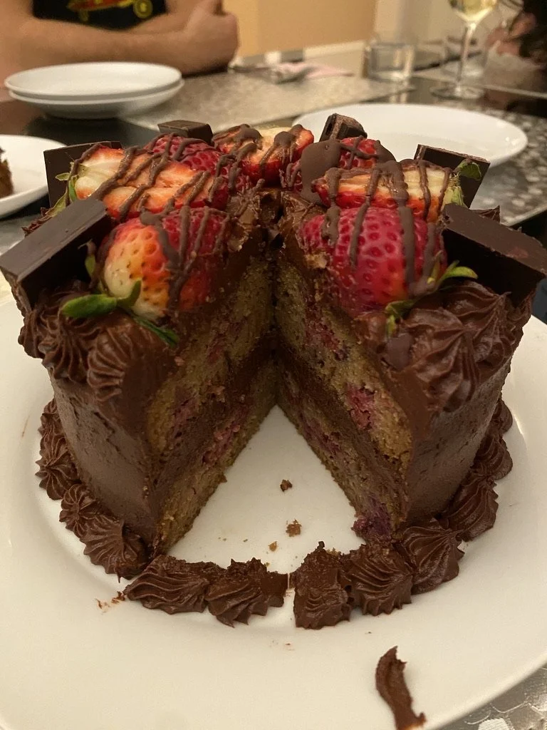 gluten free vanilla raspberry cake