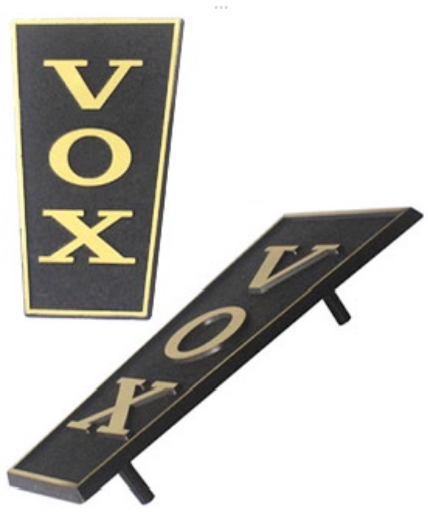 Vertical Thomas Vox "Pie" Logo with pins