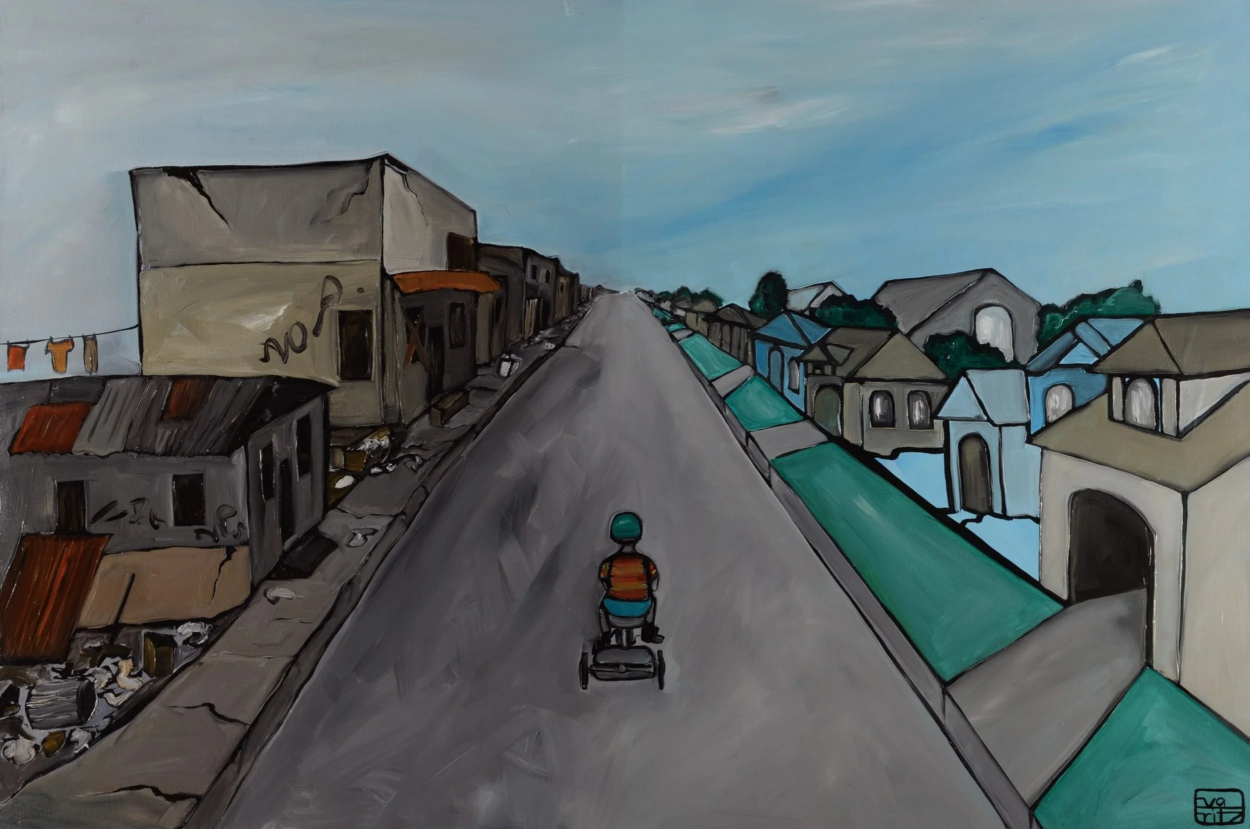 Right Side of the Street.  Oil on Canvas.  SOLD