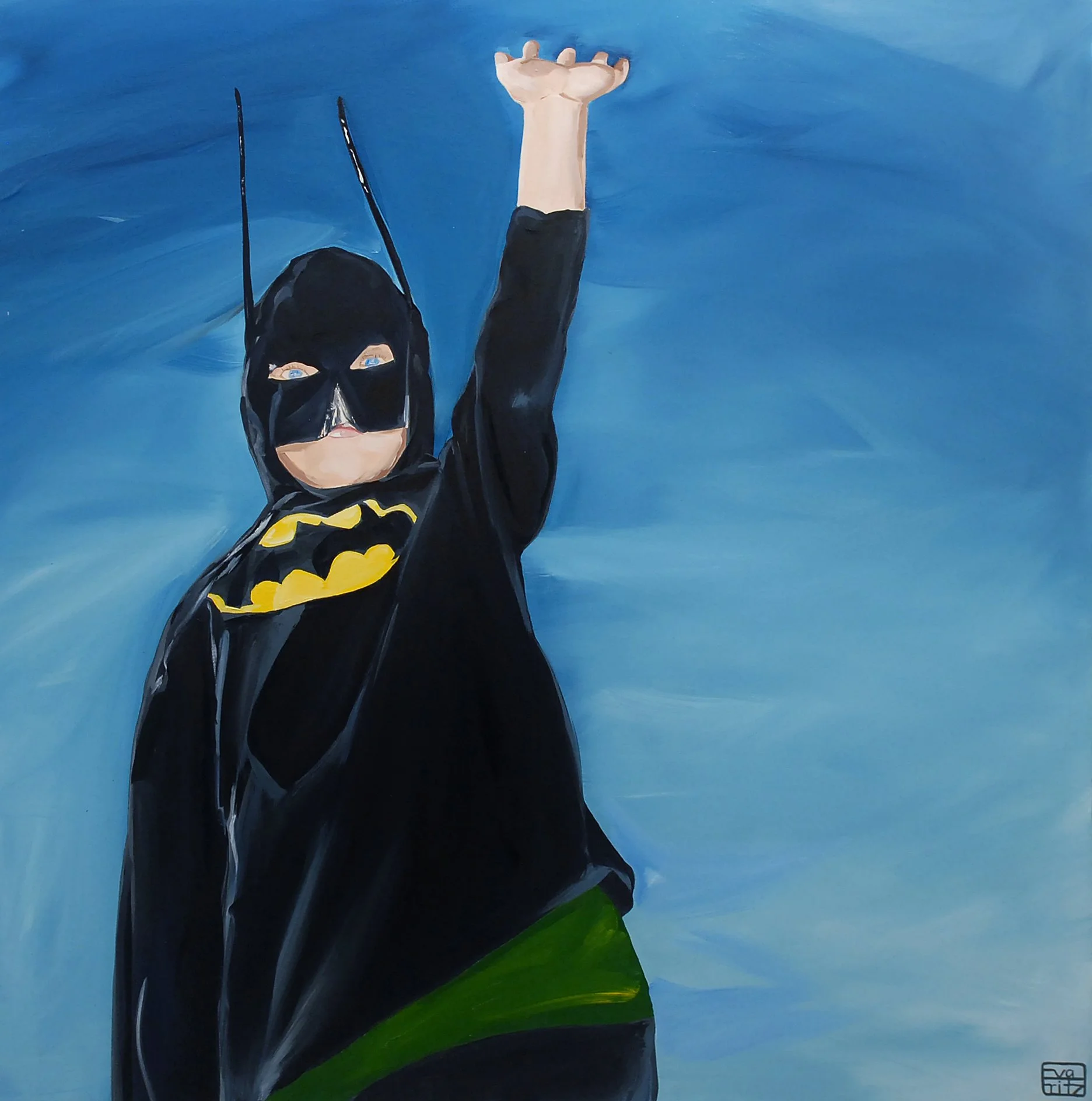 Inside Every Man is a Bat Boy.  Oil on canvas.  SOLD