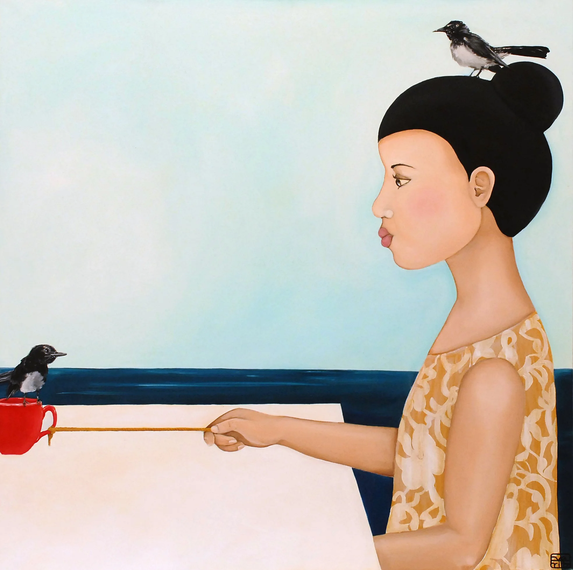 Getting Close to Nature.  Oil on canvas.  SOLD