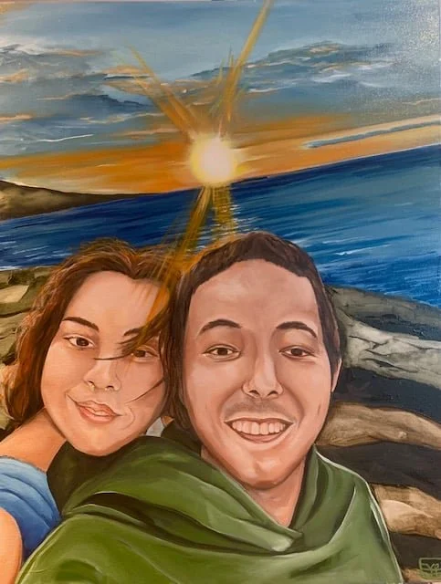 Maj & Dylon.  Oil on canvas.  SOLD