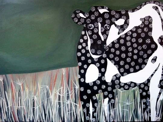 A Cow!  Oil on canvas. SOLD