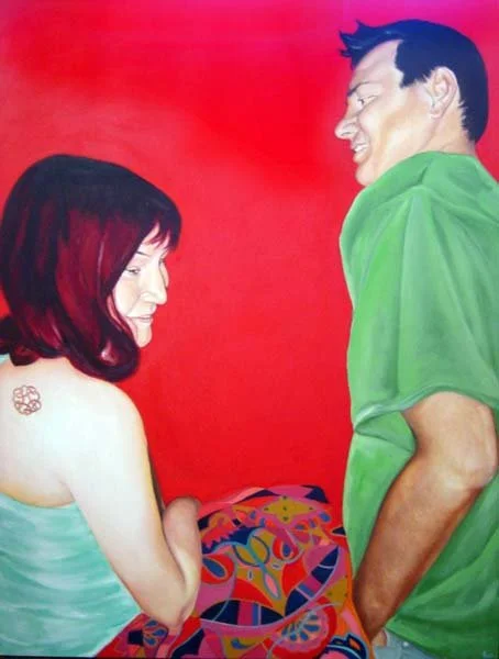 Tim & Carmel.  Oil on canvas.  SOLD