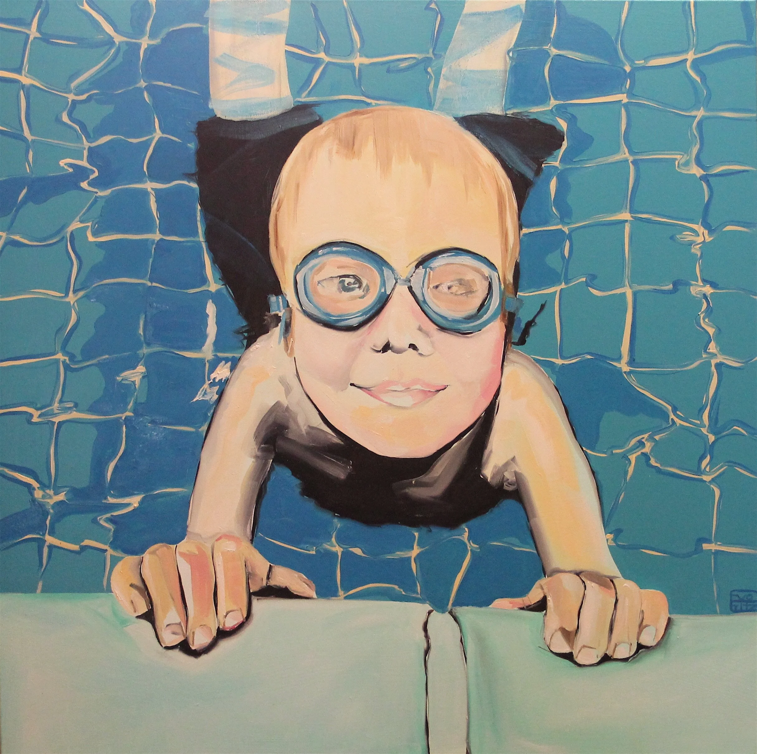 Ziggy, Bundamba Pool.  Oil on canvas.  Private collection. 