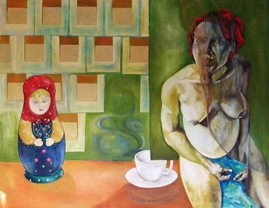 Eva & Milly.  Oil on canvas.  Private collection. 