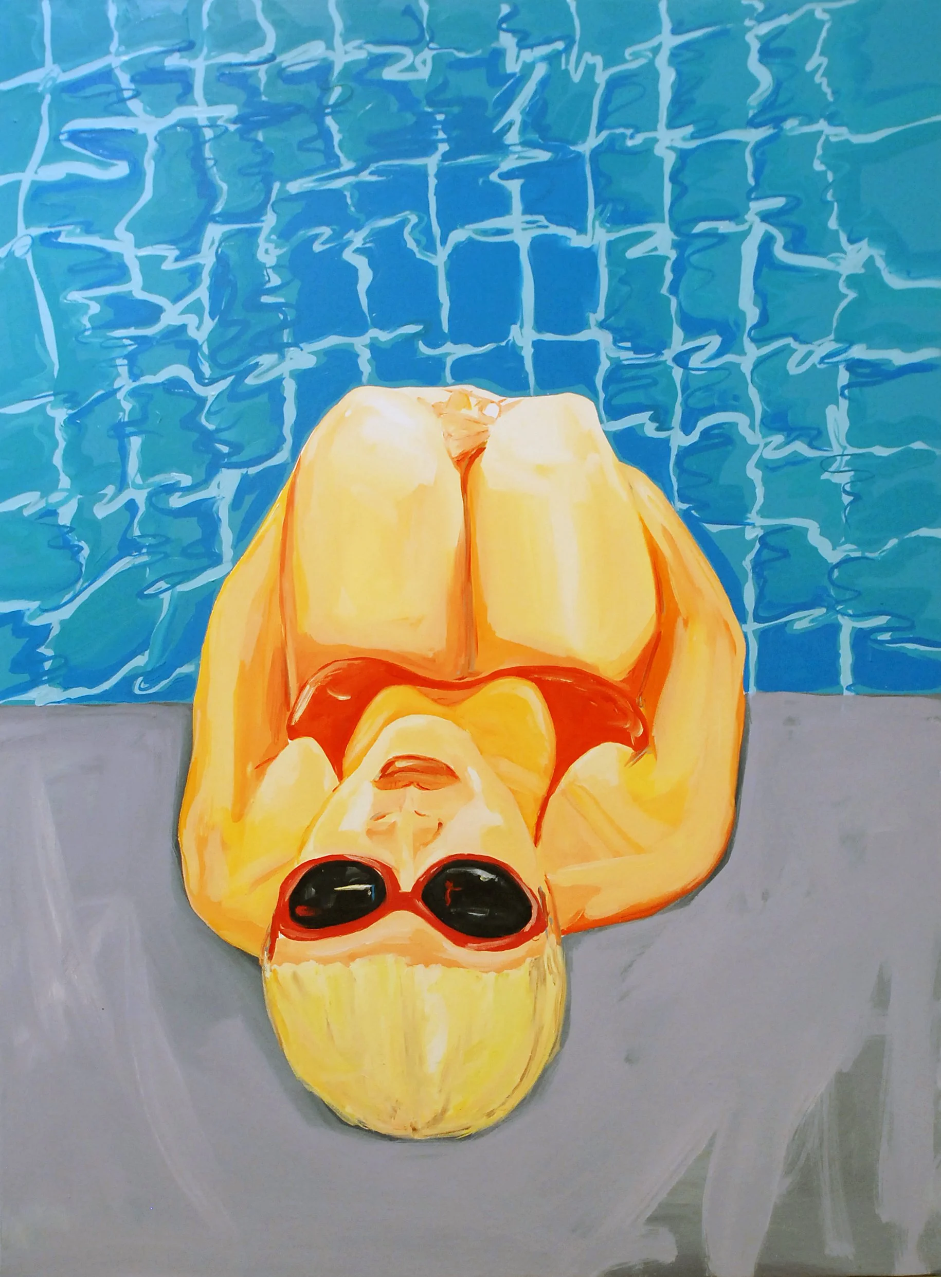 Poolside.  Acrylic and oil on canvas.  90 x110cm.  SOLD