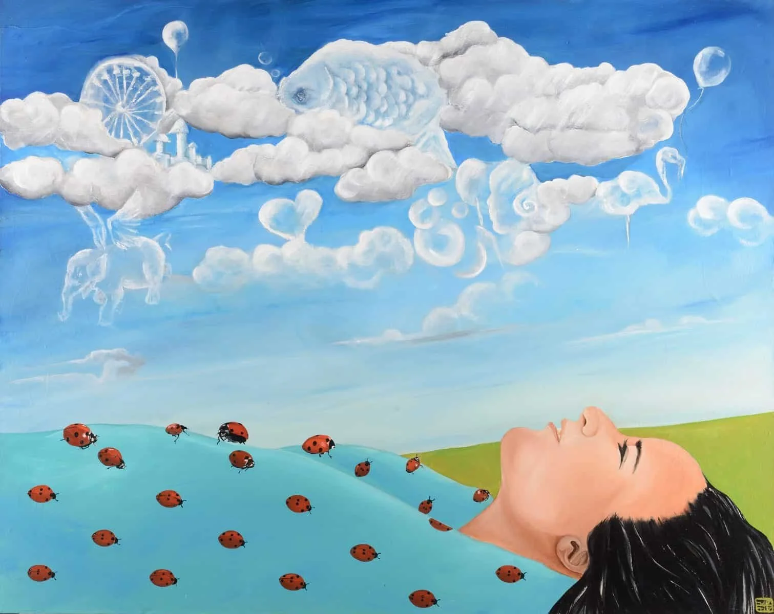 To Daydream.  Oil on canvas.  60 x 90cm.  SOLD