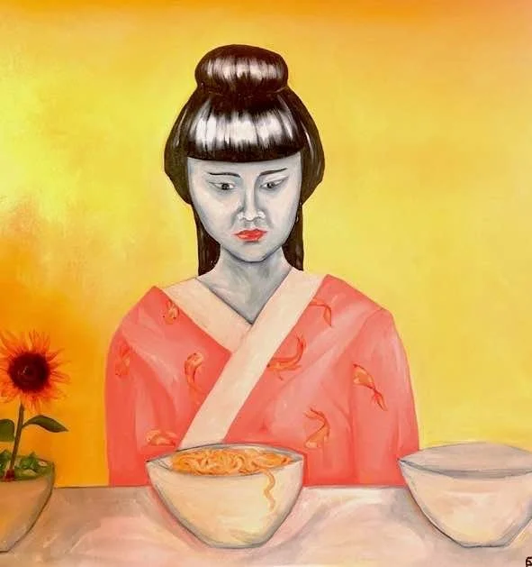 Growing Old Gracefully.  Oil on canvas.  90 x 90cm.  $600