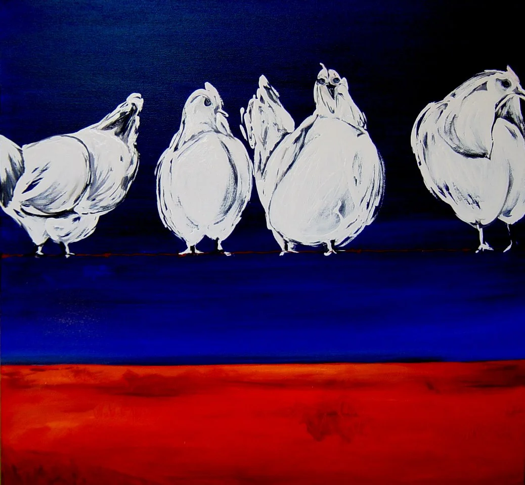 Hens Night. Oil on canvas. 100 x 100cm.  SOLD