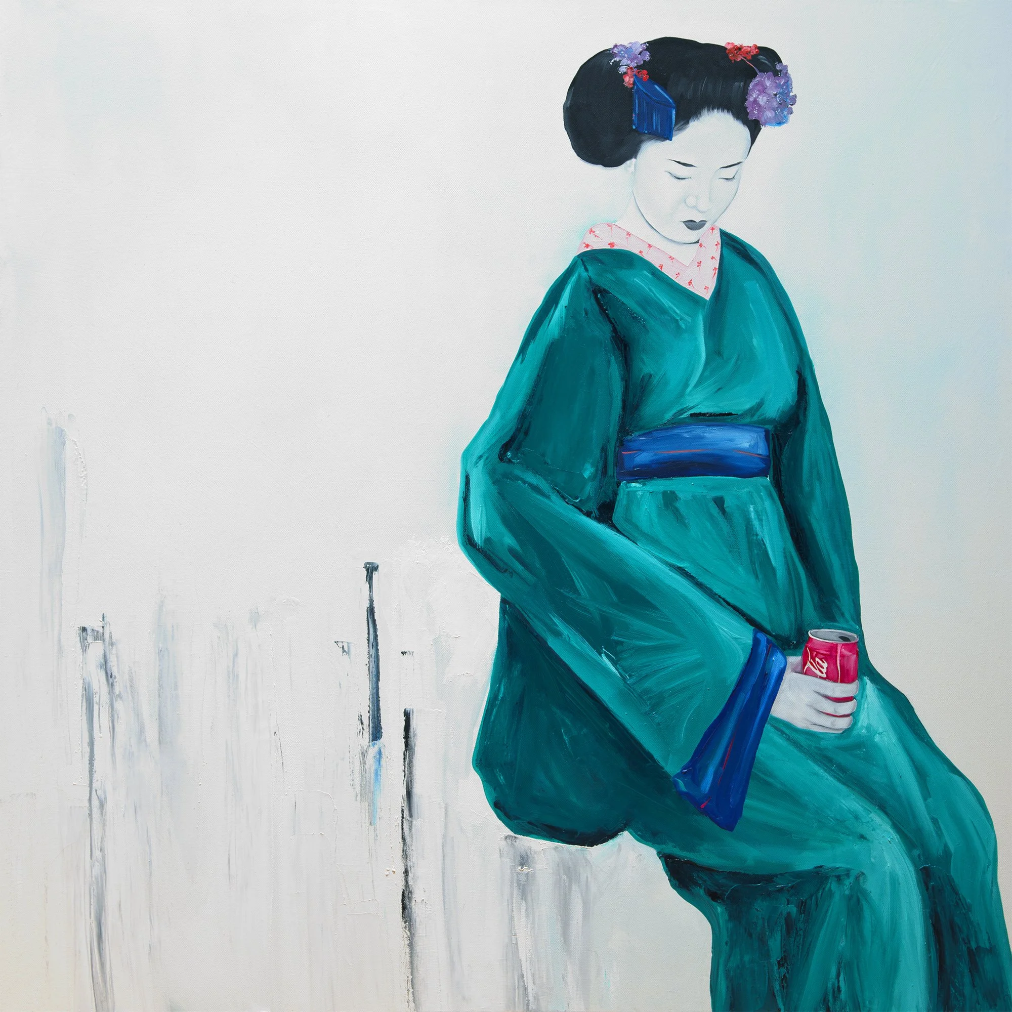 The Break.  Oil on canvas.  90 x90cm.  SOLD