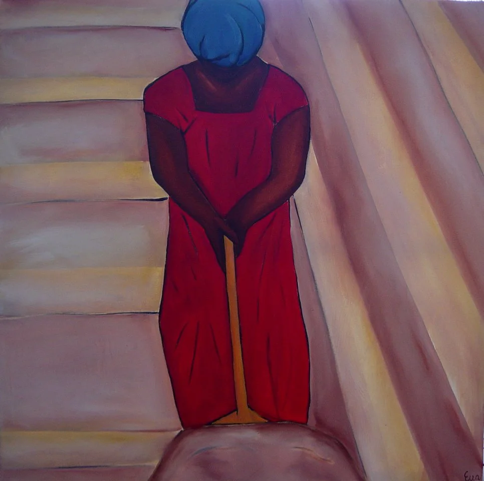 Warmed by the Sun.  Oil on canvas.  90 x 90cm.  Cafe commission.  SOLD