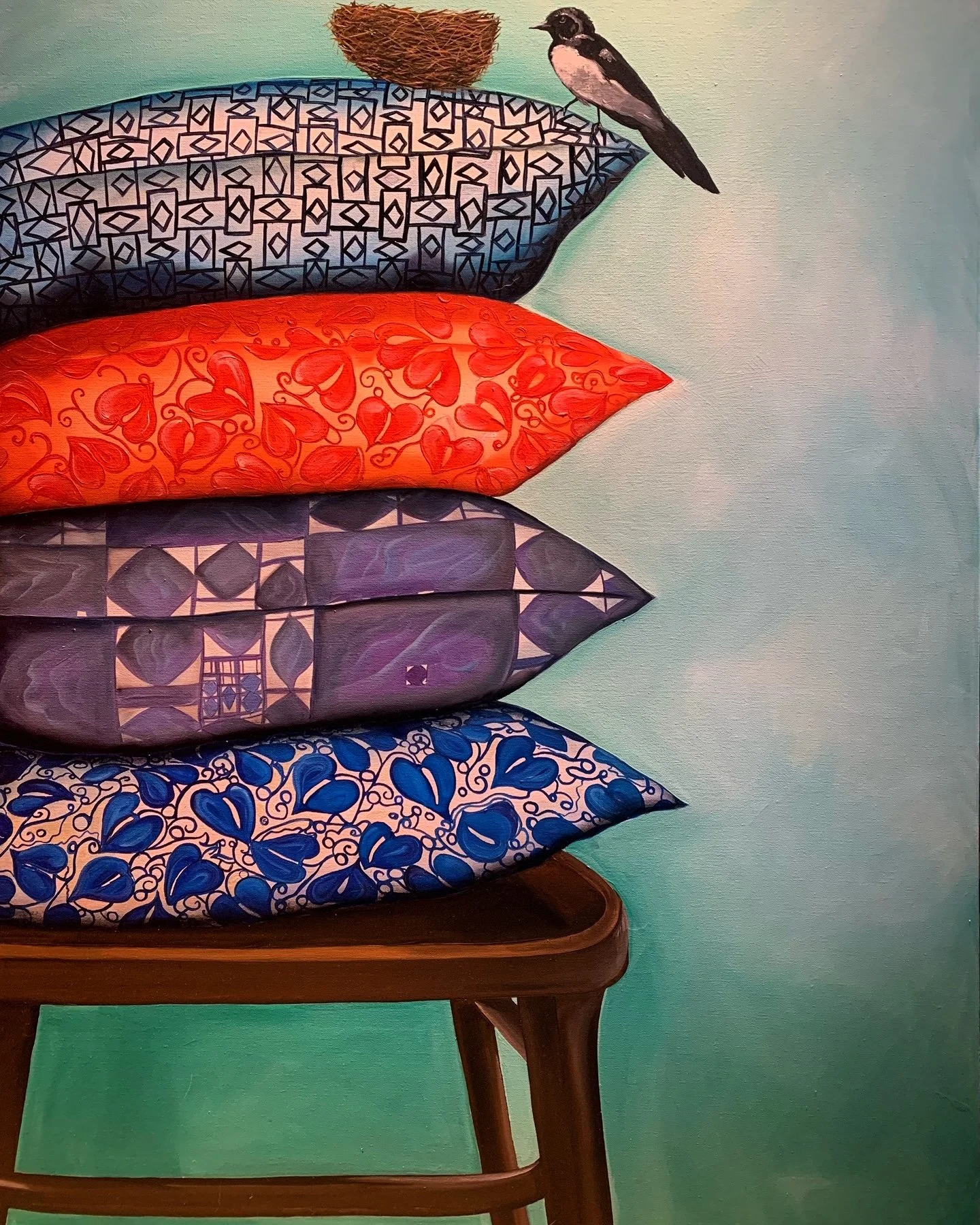 A Soft Landing. Oil on canvas. SOLD