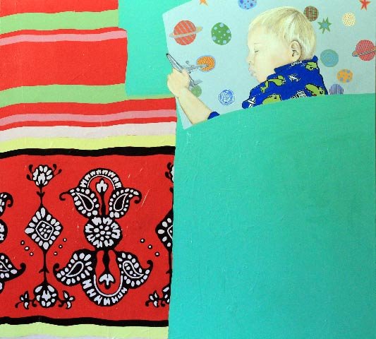 Sleeping Ziggy.  Oil on canvas.  Private collection. 