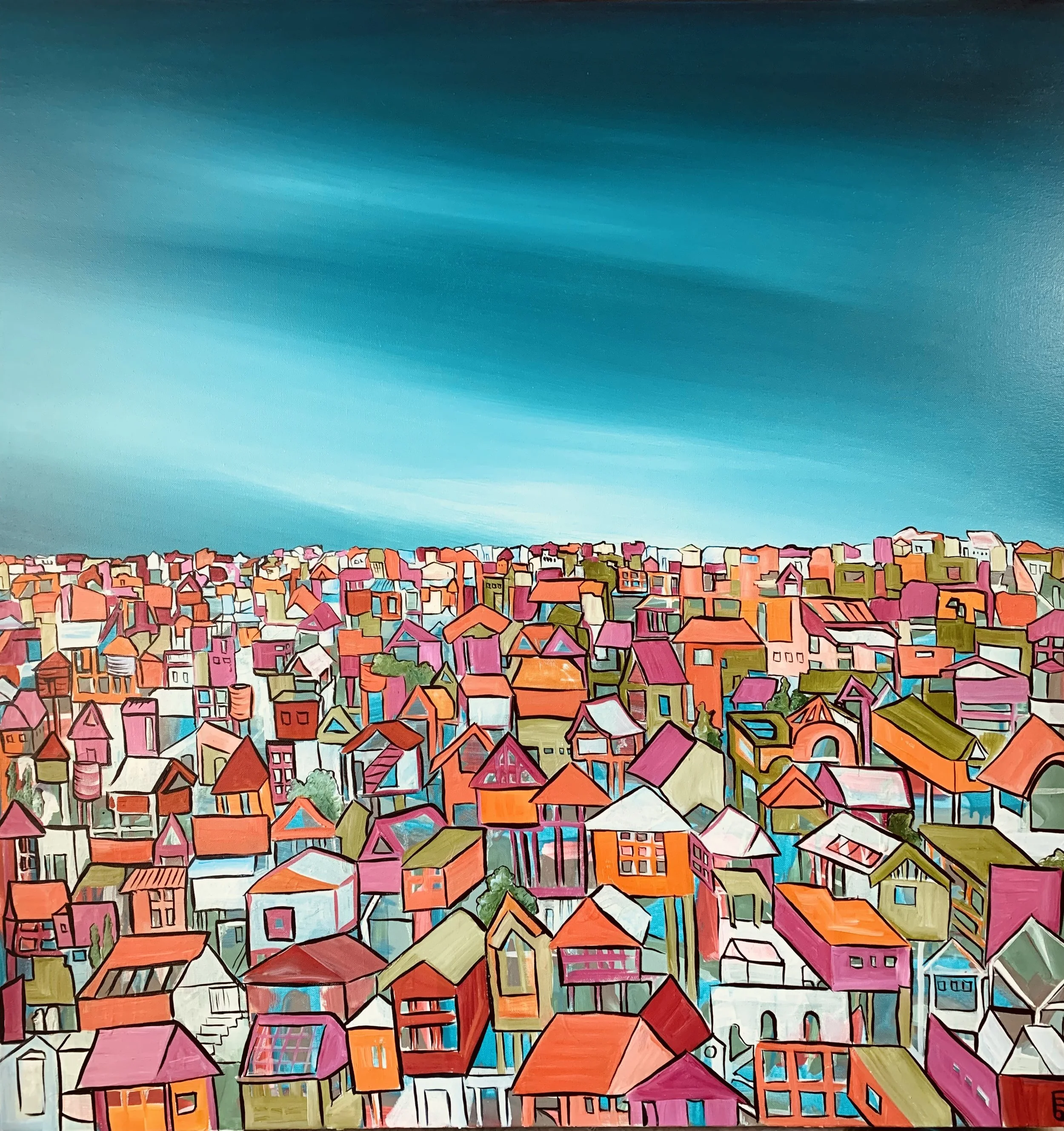 Together.  Oil on canvas.  101 x 101cm. SOLD