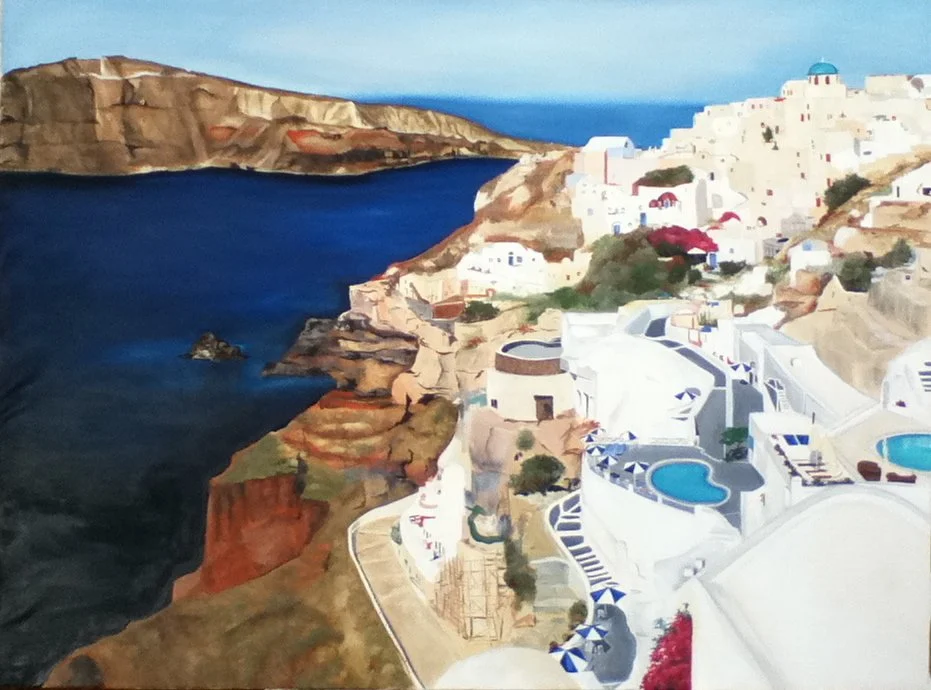 Santorini.  Oil on canvas.  SOLD
