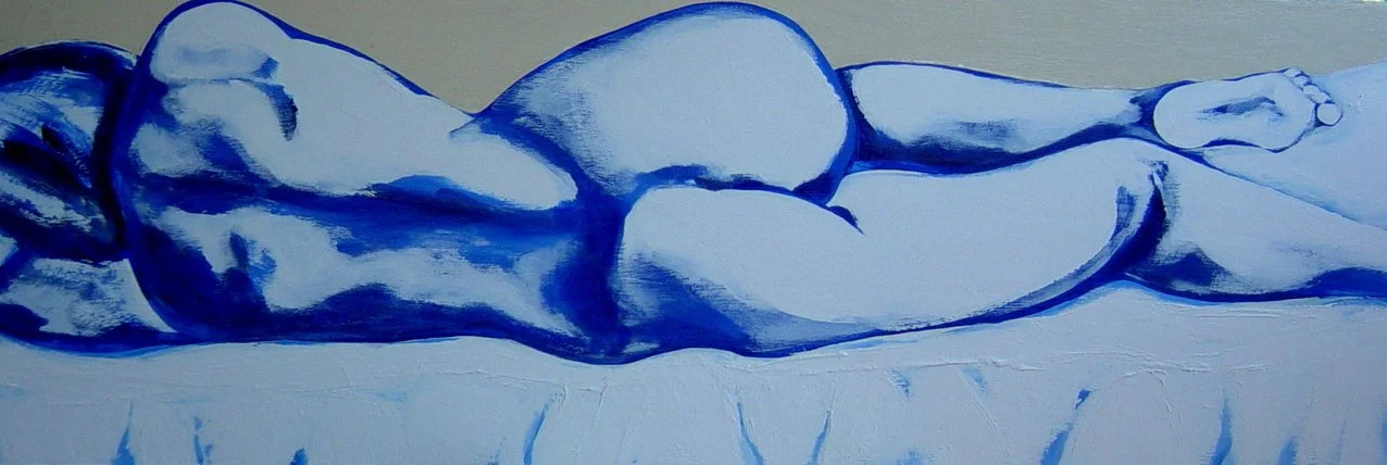 Blue Girl.  Oil on canvas.  110 x 40cm.  SOLD
