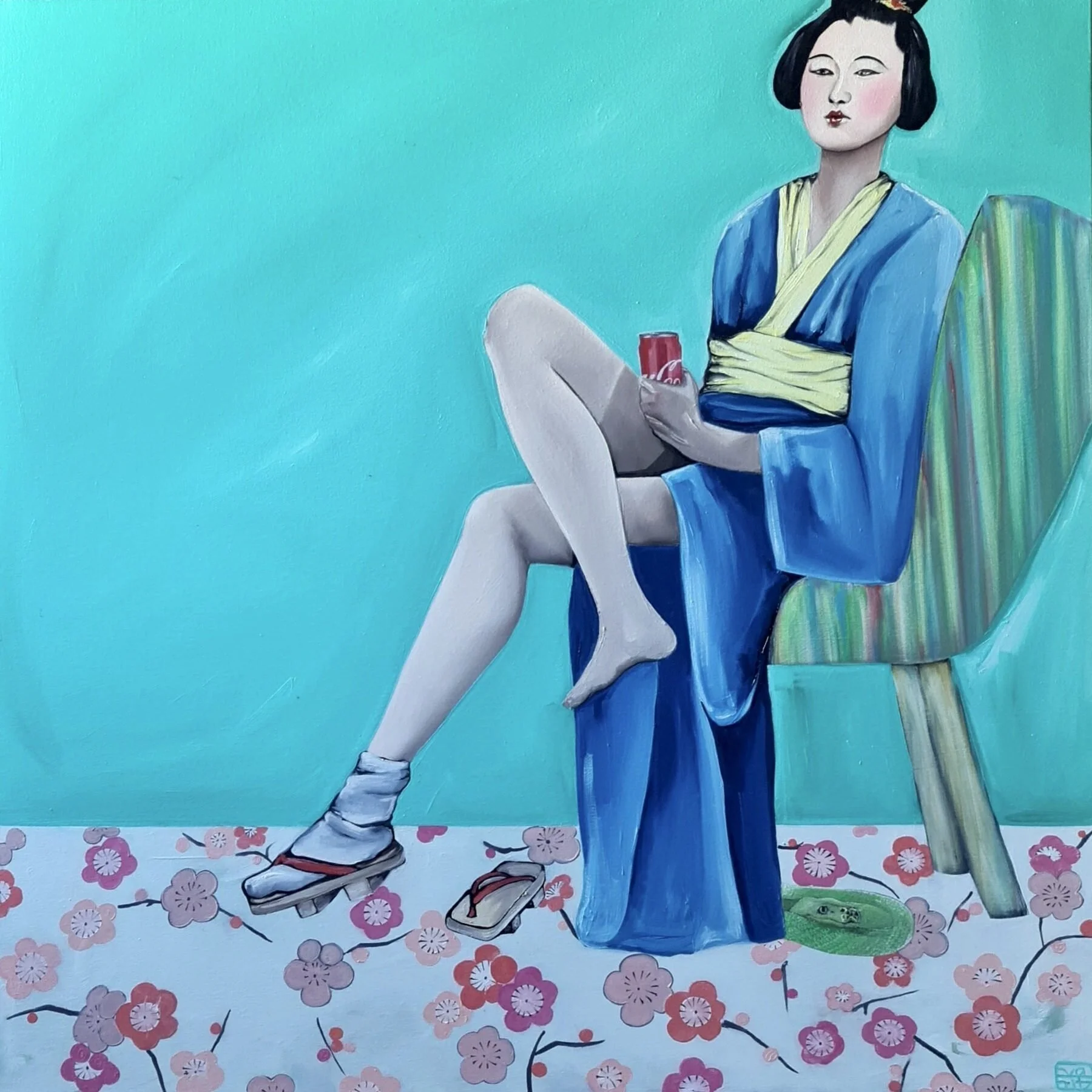 So This is Mindfulness.  Oil on canvas.  90 x90cm.  SOLD