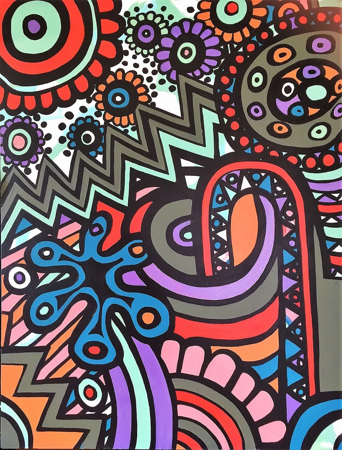 Paint Doodle.  Oil on canvas.  120 x 100cm.  SOLD