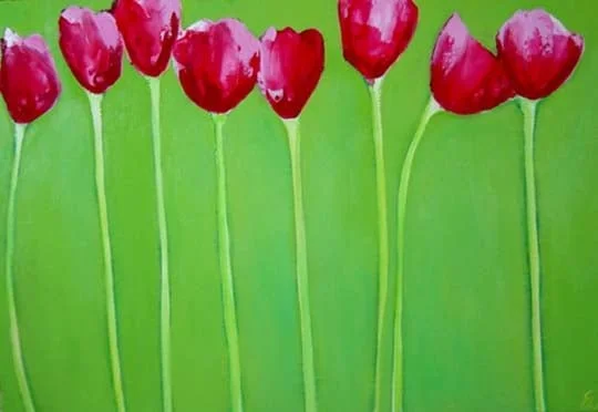 Eight in a Row.  Oil on canvas.  SOLD