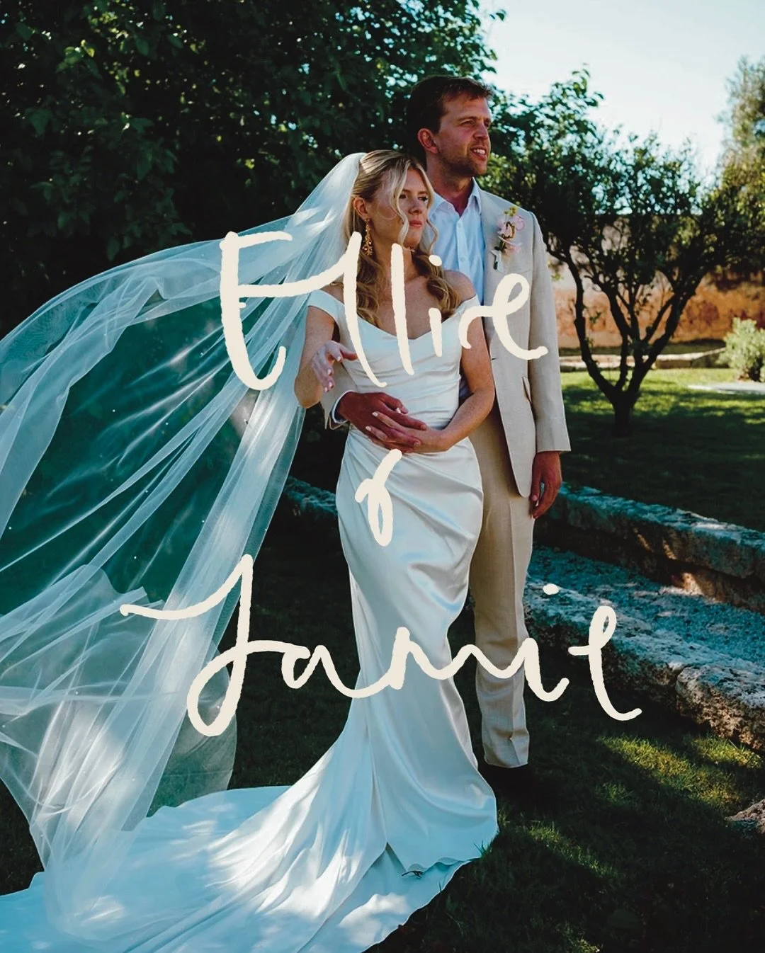 Ellie &amp; Jamie had the dream Italian wedding. They were married at Masseria San Giovanni&nbsp;in the rolling Puglia hills. We used their flowers (just look at them!!) and the venue&rsquo;s festoon fairy lights as the starting point for their illus