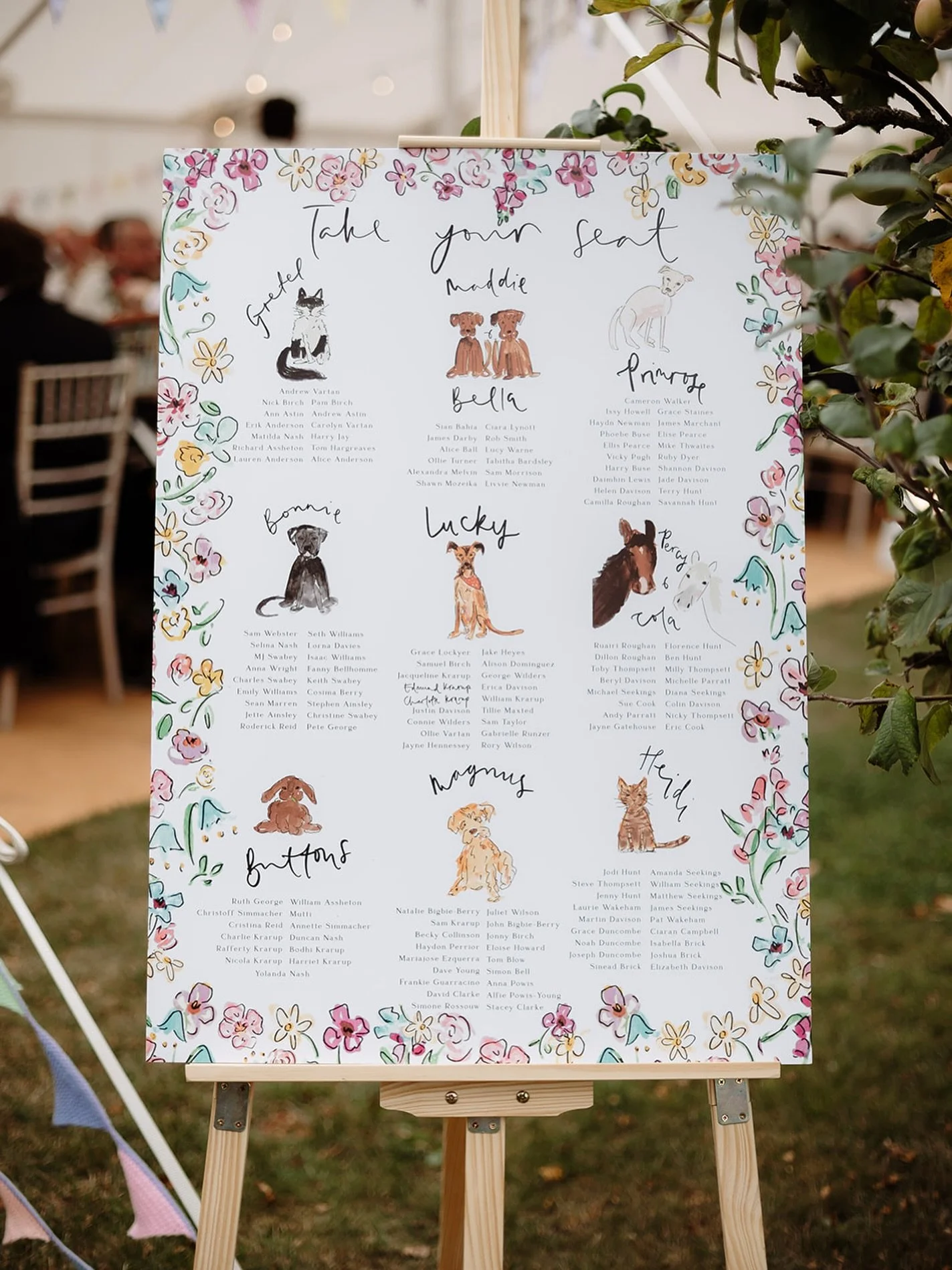 Is this the best Table Plan EVER? Charlotte &amp; Ed named their tables after all of their pets!! A dream brief for me from the most lovely couple 💕 🐾 🐈 🐎 🐰 💛

📷 @newforeststudio 
.
.
.
.
.
#weddingstationery #tableplan #weddingidea #englishwe
