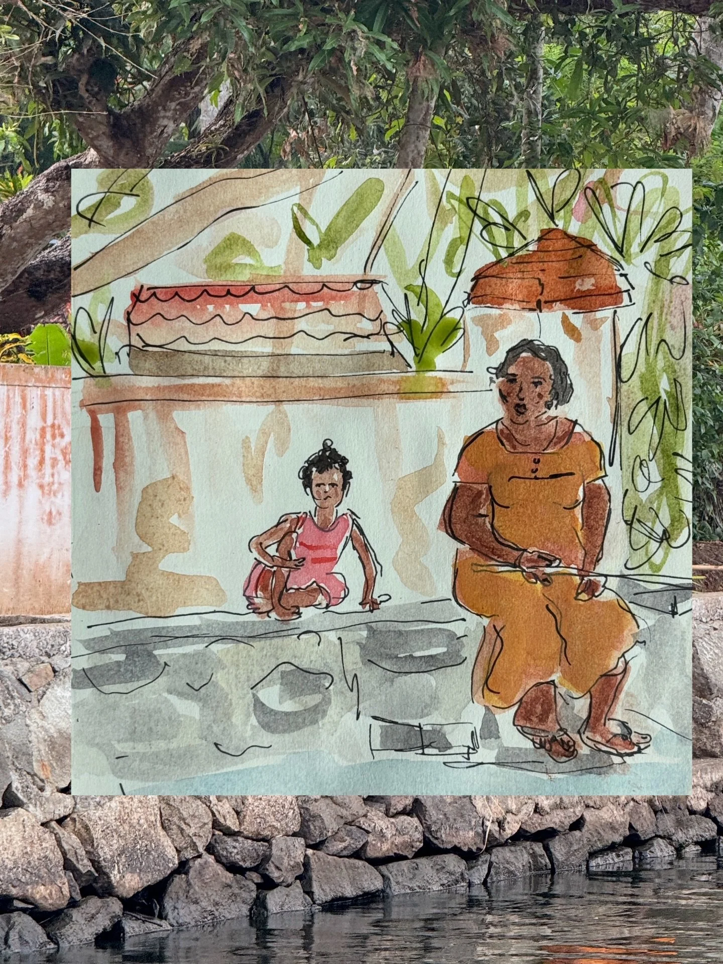 India sketchbook series continued&hellip;
🎣 Allepey backwaters grandma and granddaughter
🐕 Varkala dogs
🐠 Kollum fish market ladies
🇮🇳 Fort Kochi @kochibiennale views
🙋🏼&zwj;♀️ me on the beach - niche ref but I think I&rsquo;ve drawn myself a 