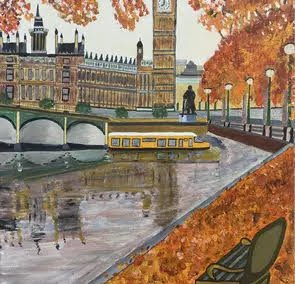 London Autumn Golden Sundown Giclee Print