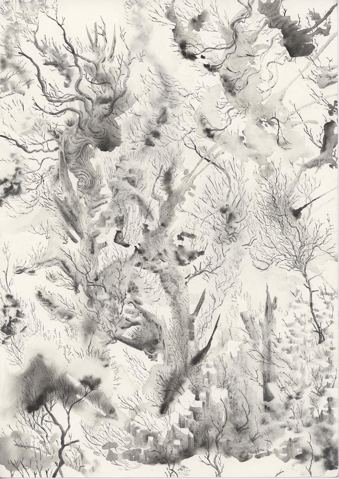 Forest Abstraction 2 - Graphite Watercolour 2018 (Copy)