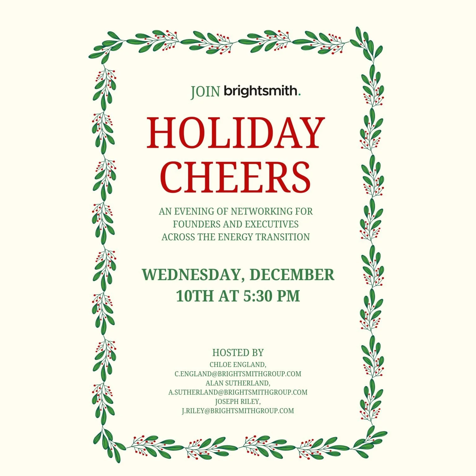 Holiday Cheers | Founders and Executives Happy Hour