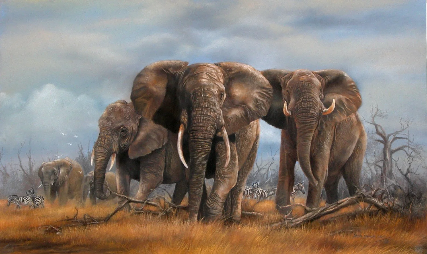 Goliath's of Matetsi 
 
 Pastel   
 Size: 24" x 36"  
  SOLD